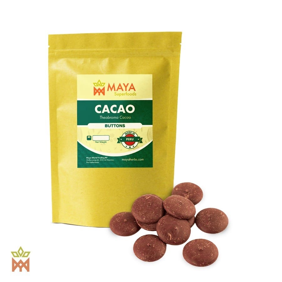 rauwe cacao druppels